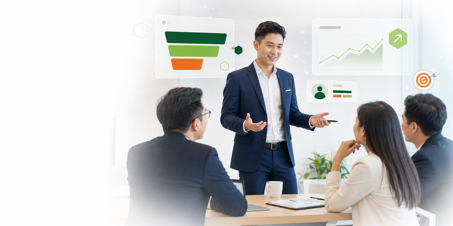 Chuyên gia Sales B2B trình bày giải pháp trong cuộc họp