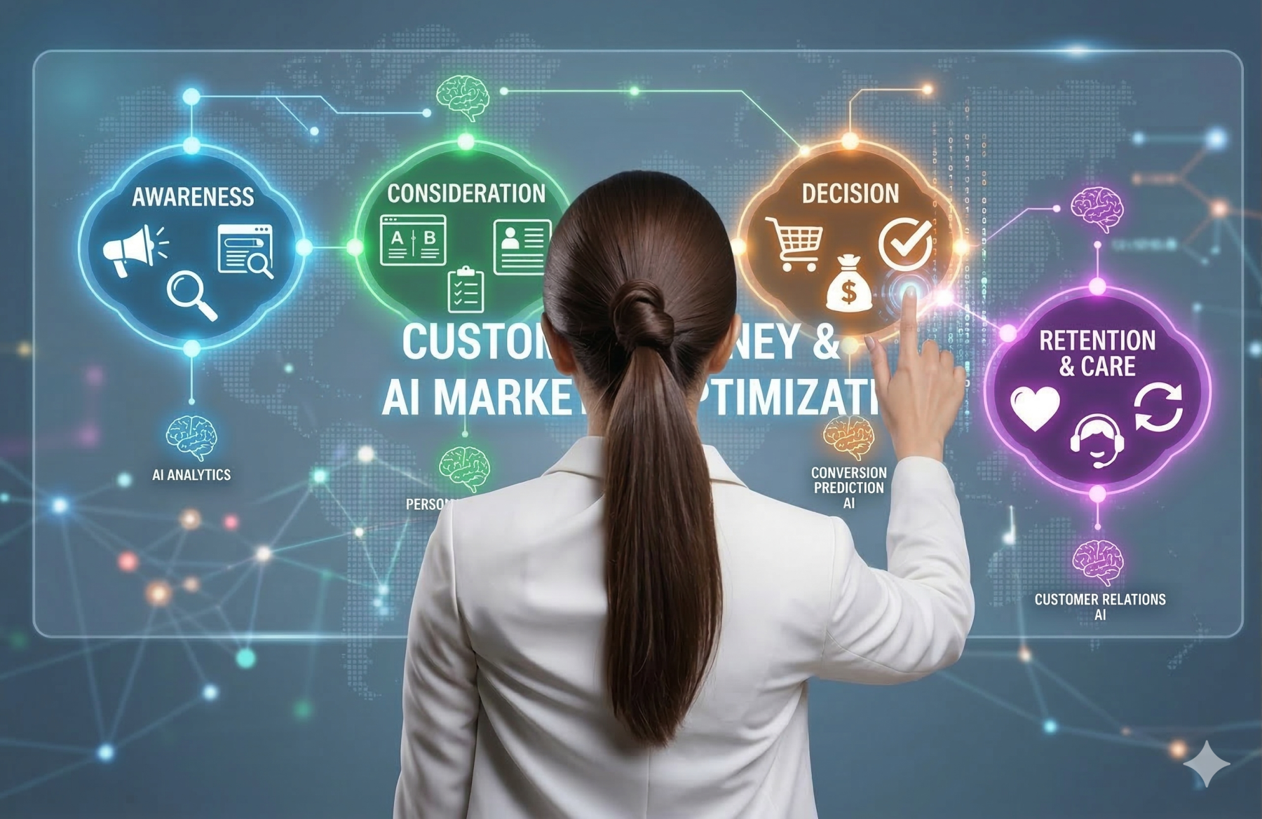 ứng dụng AI marketing để tối ưu c&aacute;c giai đoạn của customer journey từ awareness đến conversion