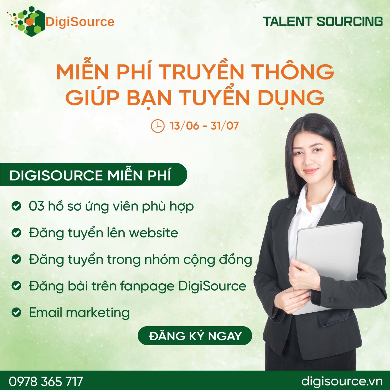 Chương trình ưu đãi, miễn phí để hỗ trợ tuyển dụng từ DigiSource 2